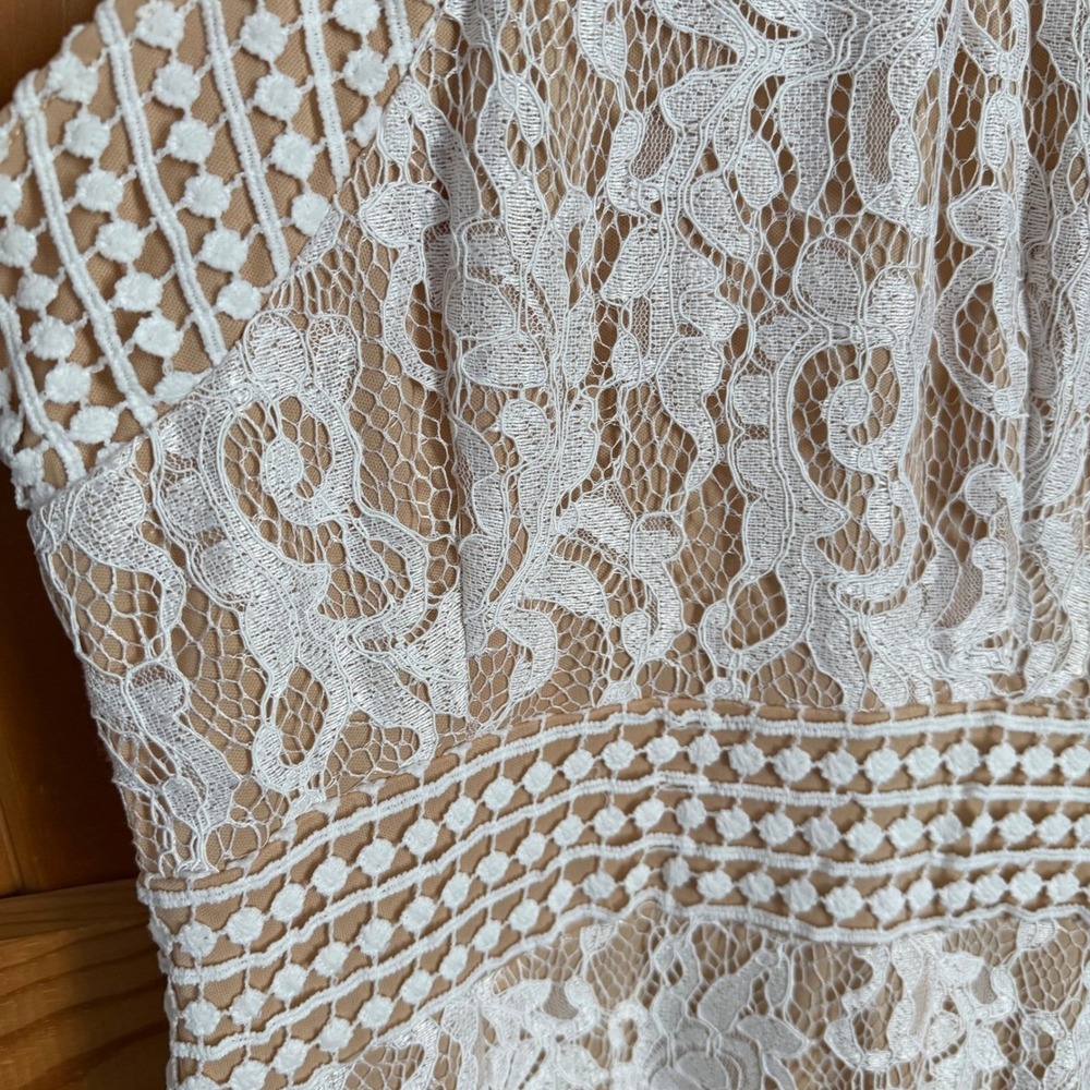 PrettyLittleThing White Crochet Lace Midi Dress - Picture 5 of 13